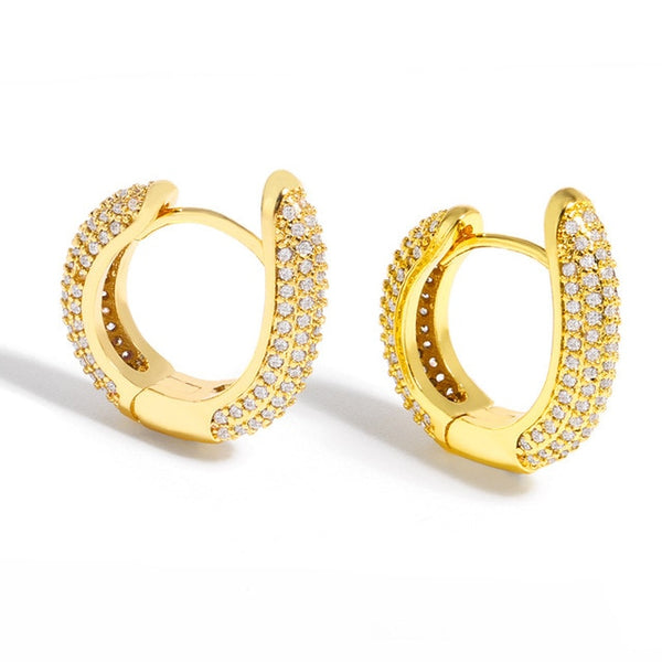 Cute Gold Pave Full Zirconia  Earing