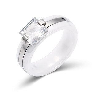 Bling Big White Crystal Ring